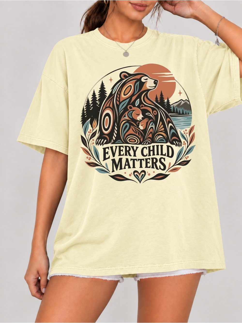 Every Child Matters Bear Graphic Unisex Tee Orange Shirt Day